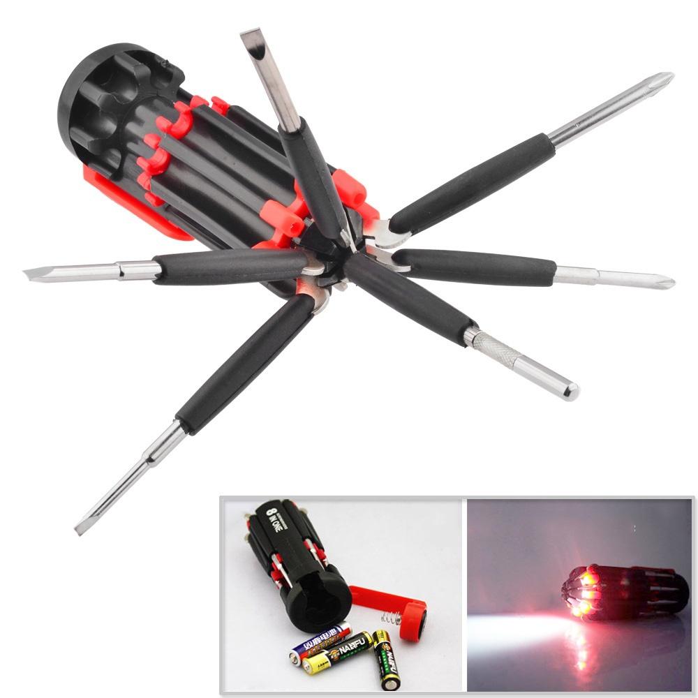 8 in 1 Screwdriver With Powerful Torch (Allowed to open)