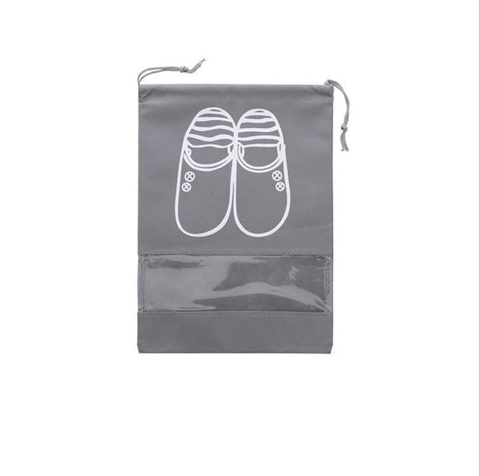 Pack of 6 - Travel Shoes Storage bag with clear window