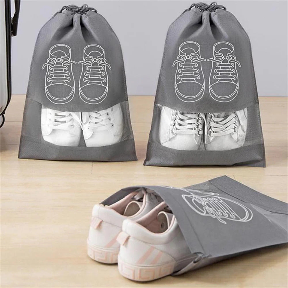 Pack of 6 - Travel Shoes Storage bag with clear window